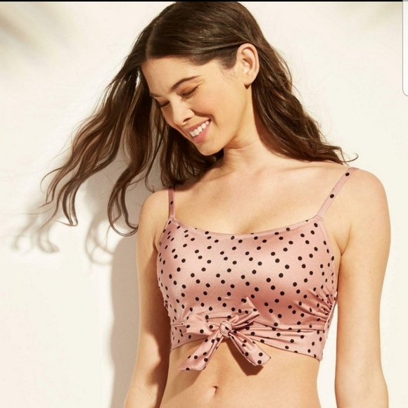 NWOT 2 piece pink and black polka dot bikini - Picture 4 of 8